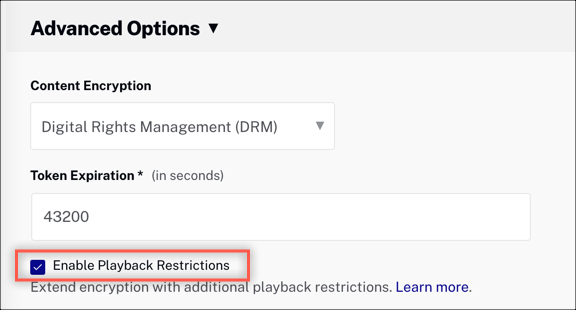 Enable Playback Restrictions