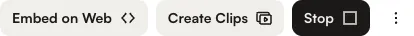 Stop button in the Control Room header